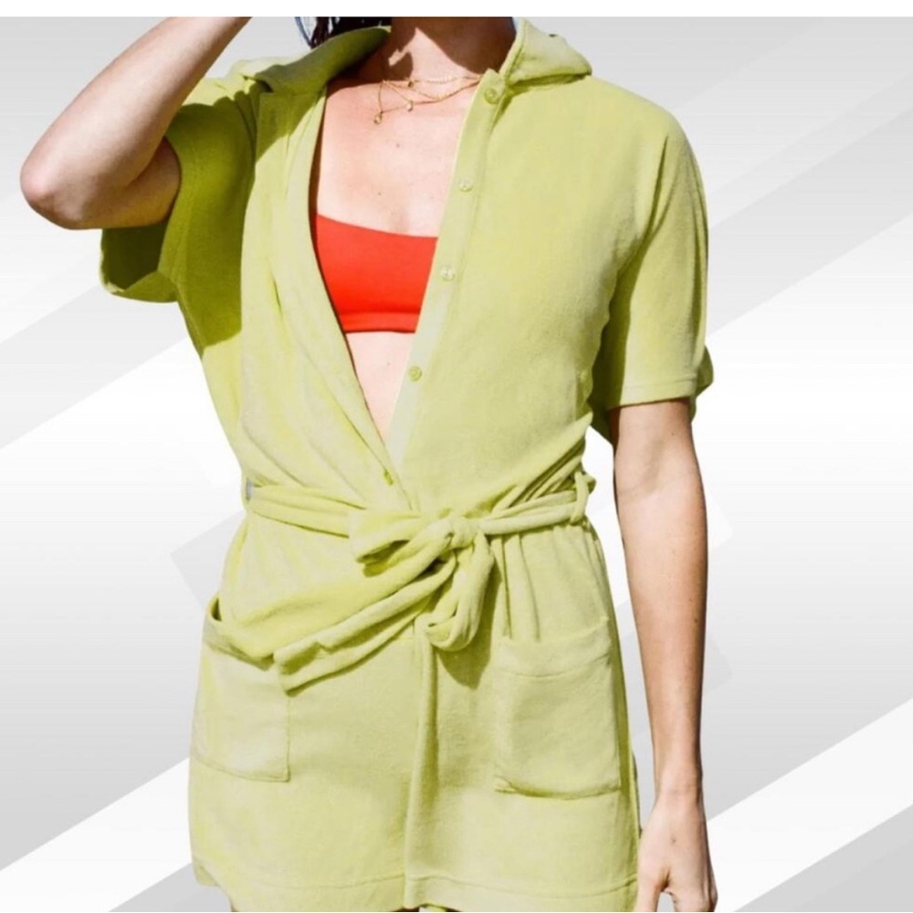Andie terry cloth Lime Green romper